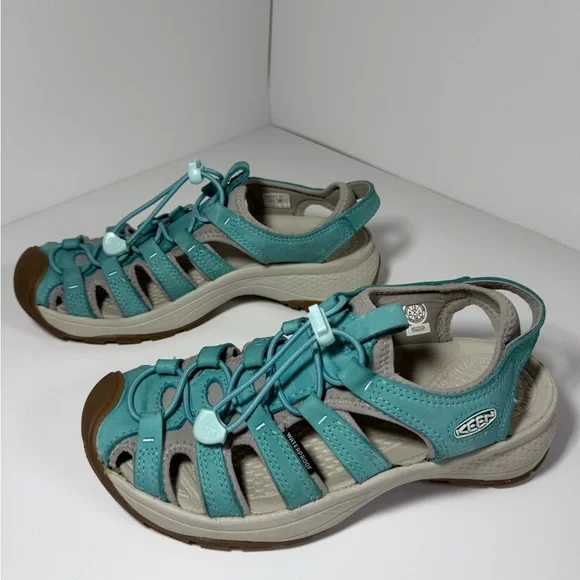 KEEN Astoria West Women’s Sz 7.5 Blue Glass Leather Hiking Shoes Waterproof - Picture 4 of 9